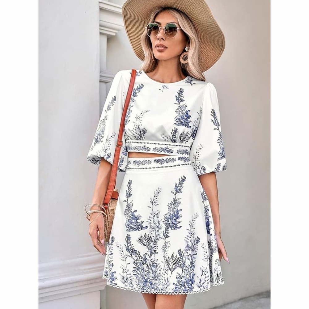 Floerns Floral Two Piece